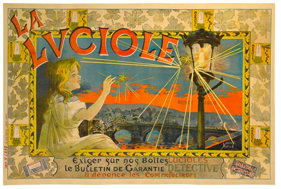 YEDRAB (DATES UNKNOWN). LA LUCIOLE. Circa 1900. 51x78 inches, 130x199 cm. H. Laas, Paris.